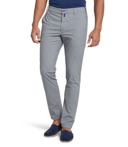 Meyer M5 Fit Organic Cotton Subtle Fine Check Pattern Pants Grey