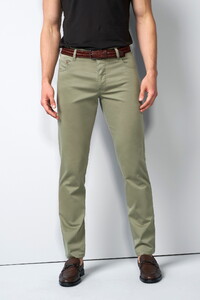 Meyer M5 Five High Performance Satin Organic Cotton Blend 5-Pocket Broek Groen