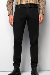 Meyer M5 Five High Performance Satin Organic Cotton Blend 5-Pocket Pants Black