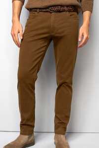 Meyer M5 Five High Performance Satin Organic Cotton Blend 5-Pocket Pants Camel