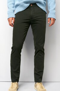 Meyer M5 Five High Performance Satin Organic Cotton Blend 5-Pocket Pants Dark Green