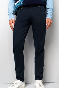 Meyer M5 Five High Performance Satin Organic Cotton Blend 5-Pocket Pants Navy