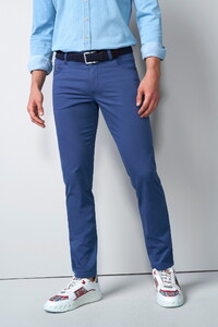 Meyer M5 Five Organic Cotton Soft Subtle Micro Print Broek Blauw