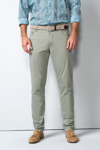 Meyer M5 Five Organic Cotton Soft Subtle Micro Print Broek Sage Green