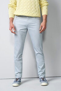 Meyer M5 Five Organic Cotton Soft Subtle Micro Print Pants Grey