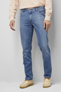 Meyer M5 Slim 5-Pocket Cross Hedge Denim Jeans Light Blue Stone Used