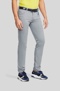 Meyer M5 Slim Subtle Cotton Stretch Two-Tone Look Broek Grijs