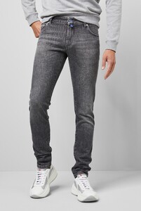 Meyer M5 Super-Slim Used Look Superstretch Denim Jeans Grey Used