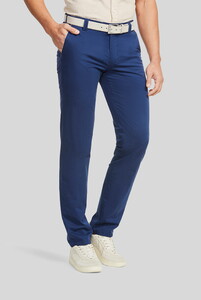 Meyer New York Comfort Stretch Flat-Front Broek Blauw