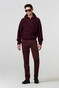 Meyer New York Fine Texture Organic Cotton Flat-Front Chino Broek Bordeaux