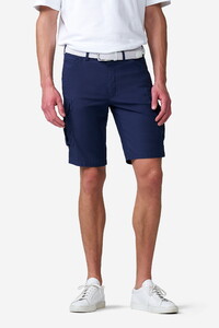 Meyer Orlando Cargo Solid Color Organic Cotton Subtle Stretch Bermuda Marine Blauw