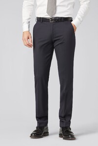 Meyer Oslo Flatfront Soft Gabardine Wool Flex Waistband Broek Navy