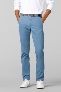 Meyer Oslo Flex Ultralight Microstructure Cotton Two-Way Stretch Broek Licht Blauw