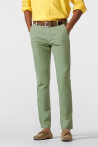 Meyer Oslo Flex Ultralight Microstructure Cotton Two-Way Stretch Broek Sage Green