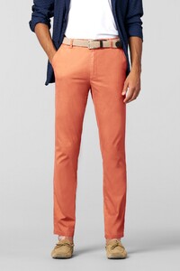 Meyer Oslo Flex Ultralight Microstructure Cotton Two-Way Stretch Broek Zalm