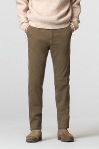 Meyer Oslo Micro Fantasy Flat-Front Organic Cotton Subtle Stretch Pants Cappuccino