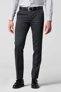 Meyer Oslo Modern Tricotine Wool Flex Pants Dark Gray