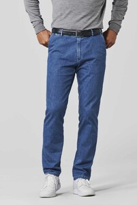 Meyer Oslo Ultralight Coolmax Denim Flatfront Organic Cotton Flex Jeans Light Blue