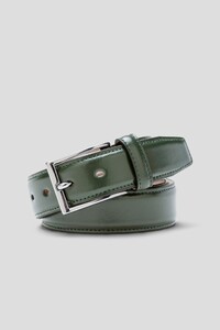 Meyer Stretch Leather Uni Color Belt Dark Green