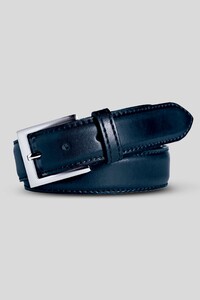Meyer Stretch Leather Uni Color Belt Marine