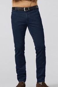 Meyer Tokyo Slim Micro Structure Organic Cotton Pants Marine