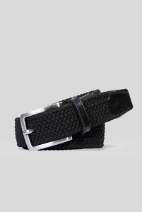 Meyer Woven Texture Stretch Belt Black