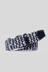 Meyer Woven Texture Stretch Belt Blue-Multi