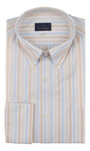 Paul & Shark 120/2 Cotton Stripe Shirt Overhemd Wit-Beige