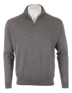 Paul & Shark 140S Superfine Merino Wool Half Zip Pullover Pewter