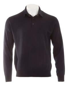 Paul & Shark 140S Superfine Merino Wool Polo Pullover Dark Evening Blue