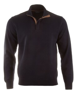 Paul & Shark Alcantara Details Summer Wool Half Zip Trui Blauw