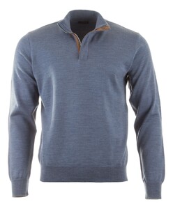 Paul & Shark Alcantara Details Summer Wool Half Zip Trui Infinity Blue