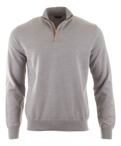 Paul & Shark Alcantara Details Summer Wool Half Zip Trui Licht Grijs