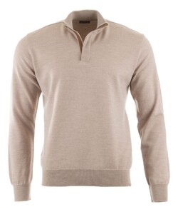 Paul & Shark Alcantara Details Summer Wool Half Zip Trui Licht Zand