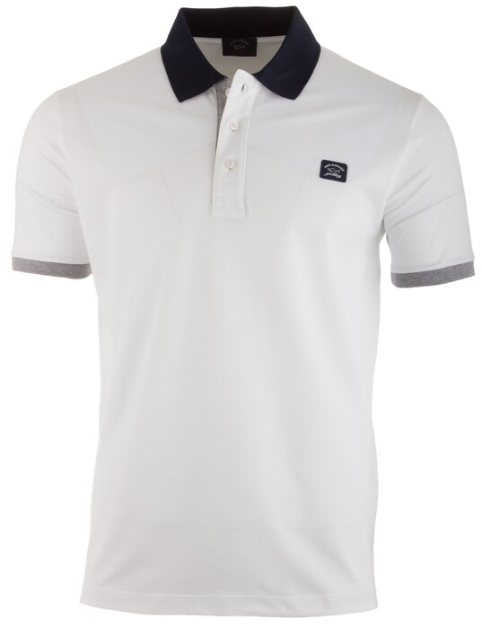 Paul & Shark Collar Contrasted Plain White Polo Wit