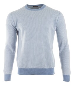 Paul & Shark Cotton & Cashmere Fine-Stripe Crewneck Trui Licht Blauw