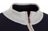 Paul & Shark Cotton Cashmere Half Zip Leather Trimmings Trui Navy