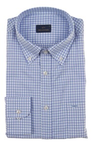 Paul & Shark Cotton Oxford Check Shirt White-Light Blue