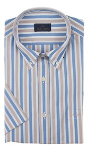Paul & Shark Cotton Poplin Stripe Shirt Blue-Beige