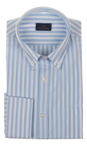 Paul & Shark Cotton Poplin Stripe Shirt Light Blue
