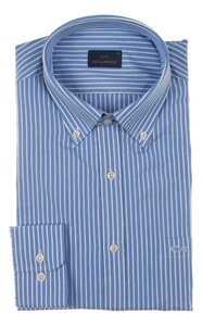 Paul & Shark Cotton Poplin Stripe Shirt Overhemd Licht Blauw - Wit