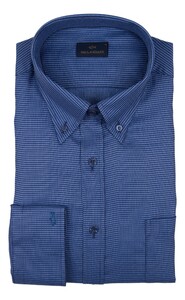 Paul & Shark Cotton Satin Fine Dot Overhemd Blauw