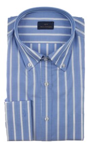 Paul & Shark Cotton Twill Stripe Shirt Overhemd Blauw-Wit