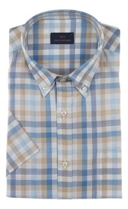 Paul & Shark Cotton Zephir Check Shirt Blue-Beige
