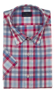 Paul & Shark Cotton Zephir Check Shirt Overhemd Blauw-Fuchsia