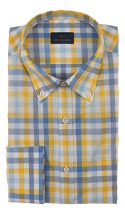 Paul & Shark Cotton Zephir Check Shirt Wit - Licht Blauw