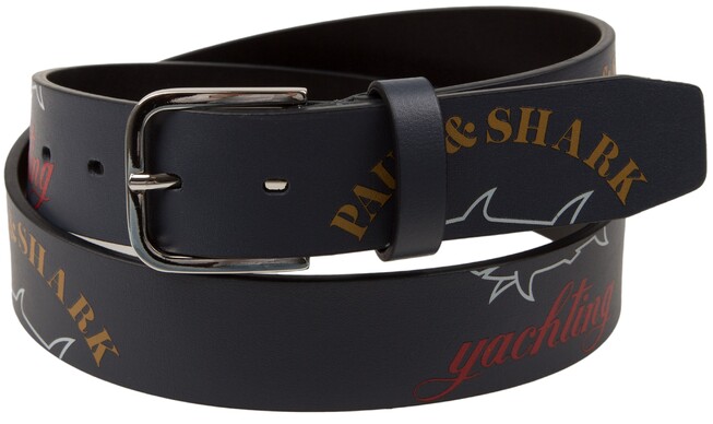 Paul & Shark Cut Logo Belt Riem Navy