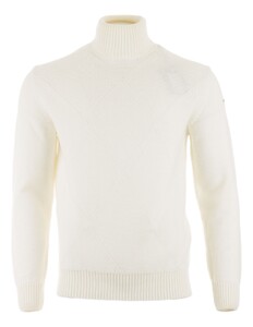 Paul & Shark Diamond Pattern Turtleneck Trui Off White