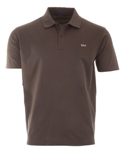 Paul & Shark Double Cotton Piqué Polo Donker Bruin