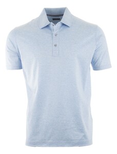 Paul & Shark Embroidered Fin Silver Mercerised Jersey Poloshirt Cerulean